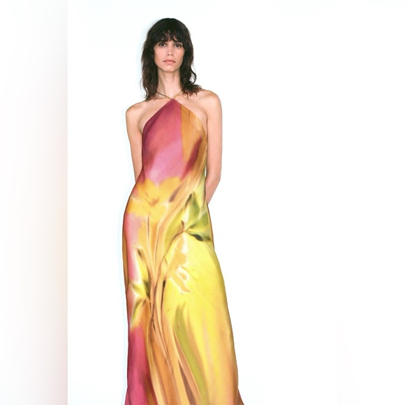 Zara Dresses & Skirts - ZARA Tie Dye Backless Midi Dress NWT L